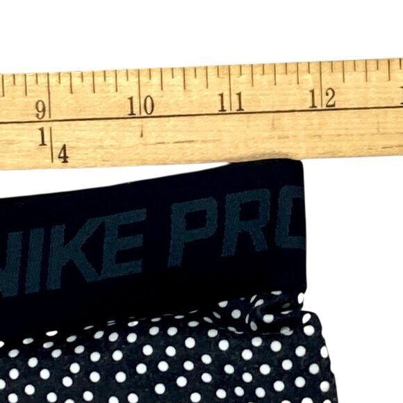 Nike Pro Dri-Fit Hyperwarm Leggings Black White Compression Workout Gym Pull On - Picture 11 of 16
